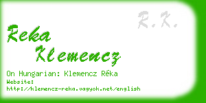 reka klemencz business card