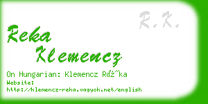 reka klemencz business card